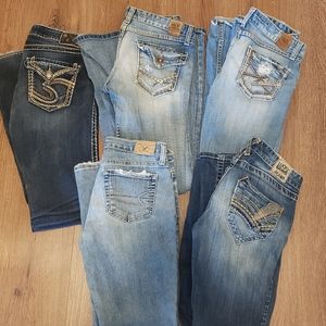 BKE, SILVER, LUCKY AMERICAN EAGLE JEANS